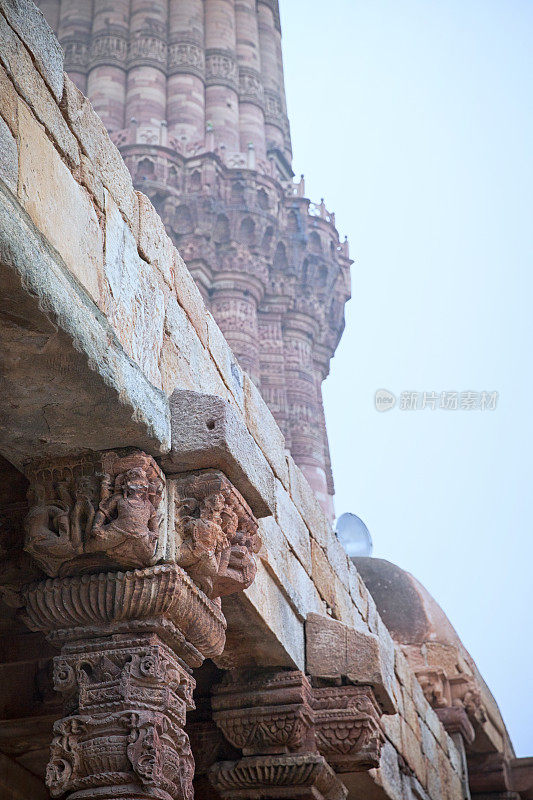 Qutb Minar。德里。尹迪亚